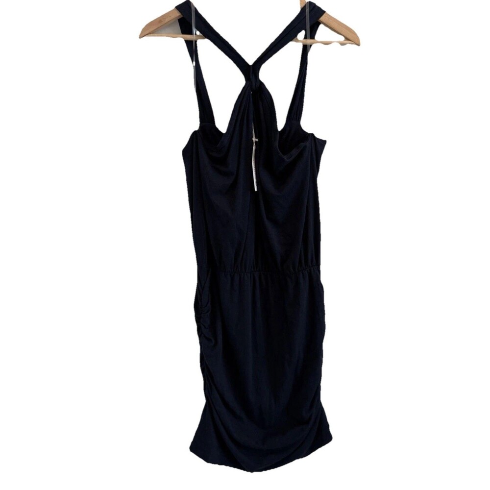 NWT Sundry Anthropologie Womens Sz L 3 Dress Navy Blue Halter USA Made Vacation